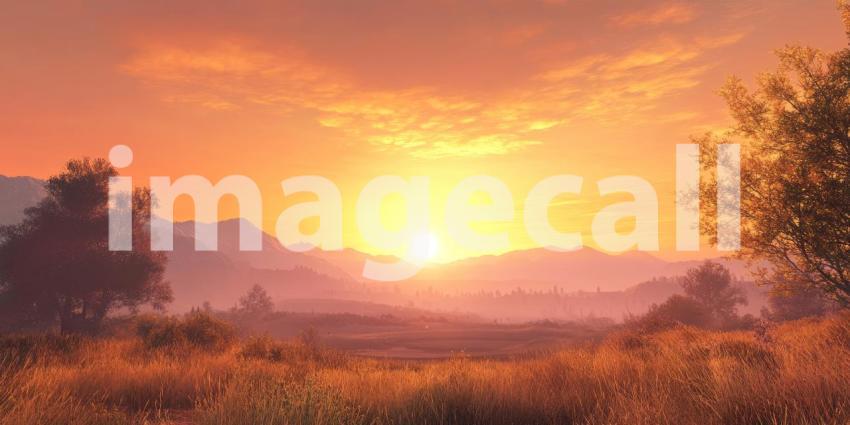 Retro Sunset on an Alien World