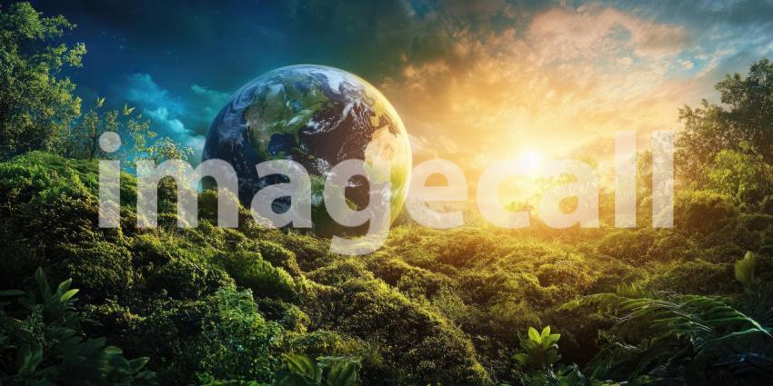 A Vibrant Earth: A Lush Landscape at Sunrise