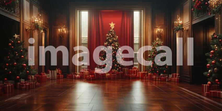 A Crimson Christmas: A Festive Interior with a Touch of Opulence