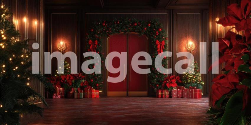 A Crimson Christmas: A Festive Interior with a Touch of Opulence