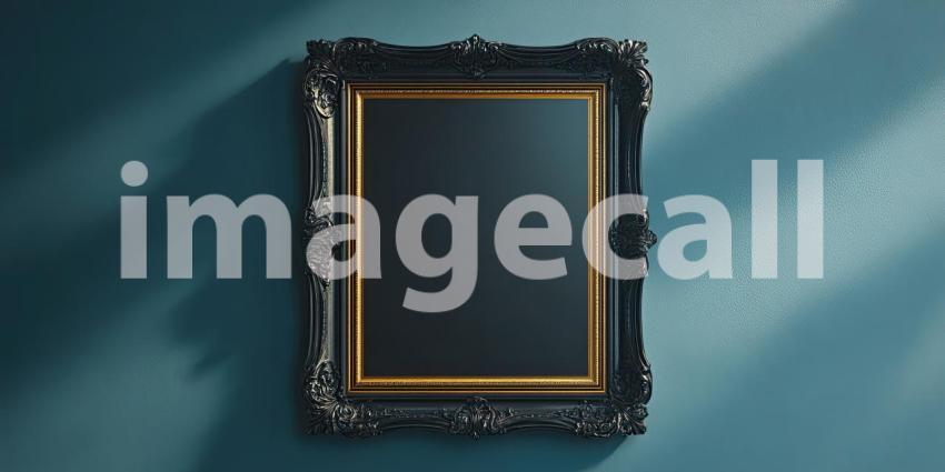Awaiting Masterpiece: An Ornate Gold Frame Beckons in the Sunlight