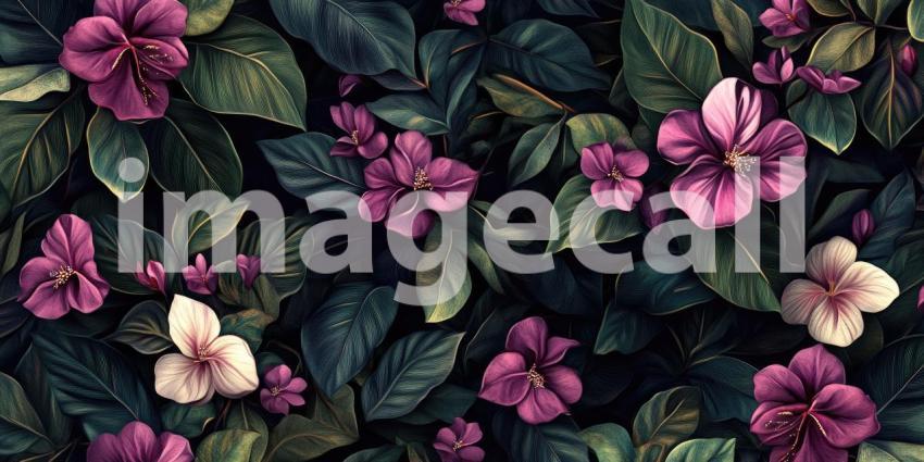 A Midnight Bloom: A Tapestry of Deep Purple and Indigo Flowers