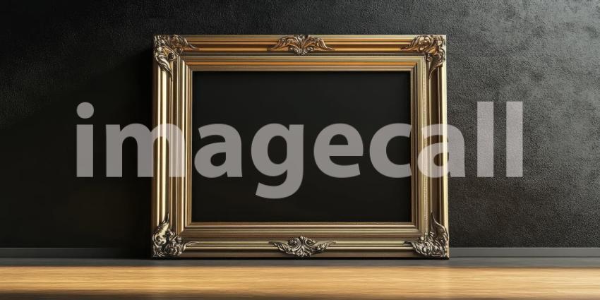 Awaiting Masterpiece: An Ornate Gold Frame Beckons in the Sunlight