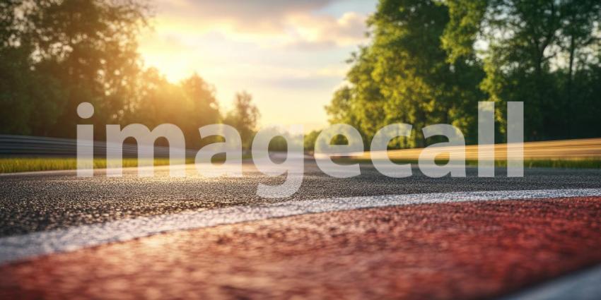 A Sunset Serenade: A Race Track Beckons Under a Vibrant Sky