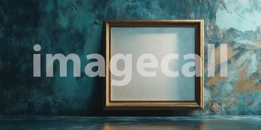 Awaiting Masterpiece: An Ornate Gold Frame Beckons in the Sunlight