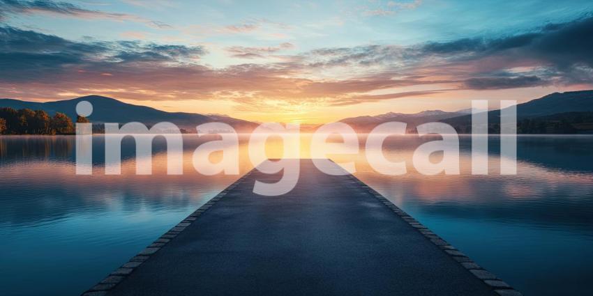 Road to the Horizon: A Scenic Drive at Sunrise