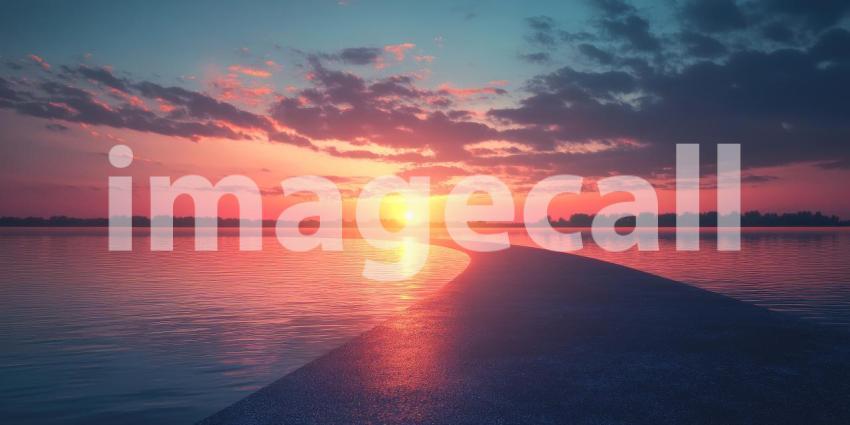 Road to the Horizon: A Scenic Drive at Sunrise