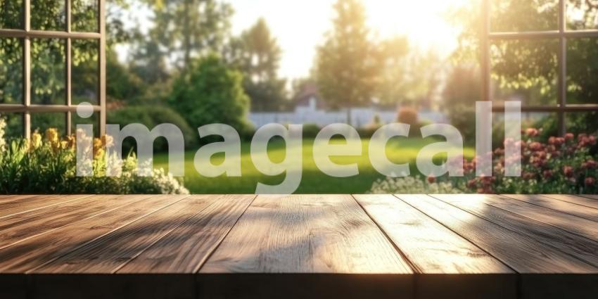 A Verdant Outlook: A Wooden Deck Overlooking a Lush Tropical Garden