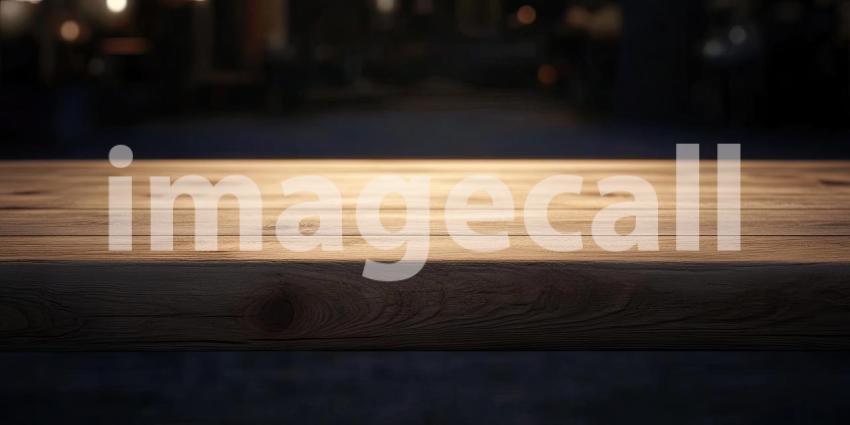 Twilight Ambiance: A Rustic Wooden Table Under a Canopy of Lights