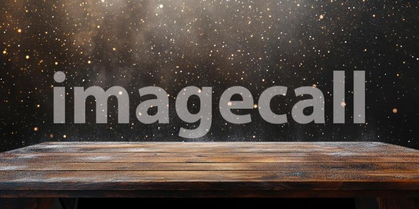 Winter Wonderland: A Snowy Mountain View from a Wooden Deck