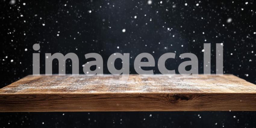 Winter Wonderland: A Snowy Mountain View from a Wooden Deck