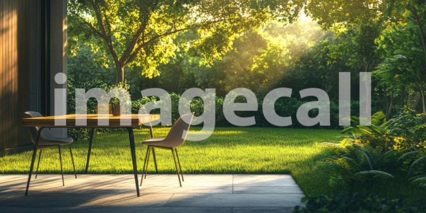 Serene Sanctuary: A Patio Oasis Bathed in Sunlight