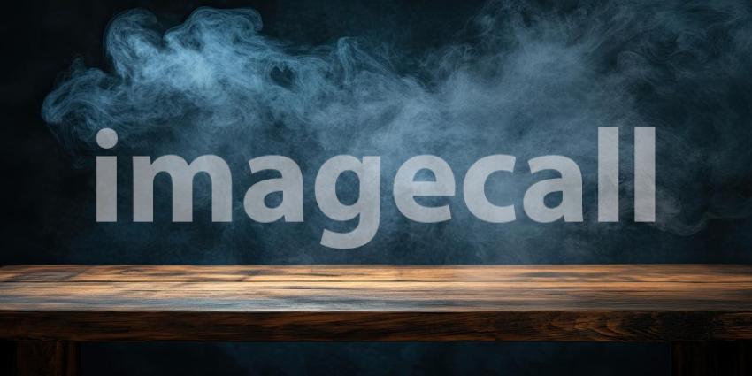Smoke and Shadows: A Rustic Tabletop in a Mysterious Setting