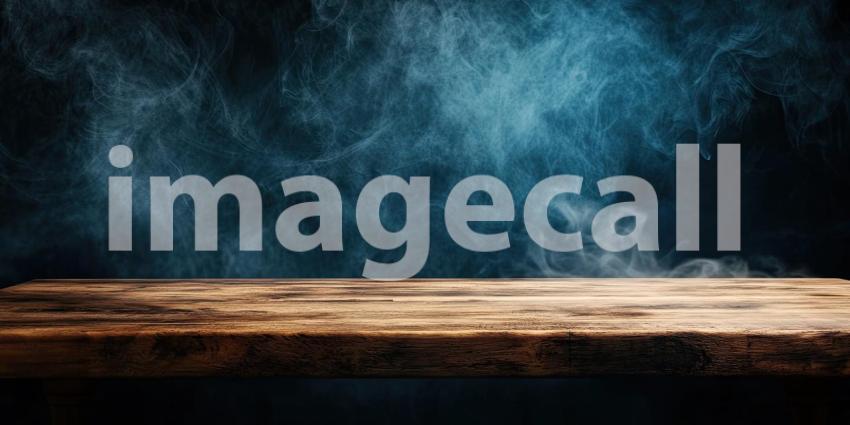 Smoke and Shadows: A Rustic Tabletop in a Mysterious Setting