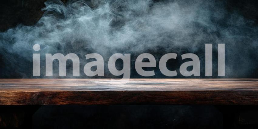 Smoke and Shadows: A Rustic Tabletop in a Mysterious Setting