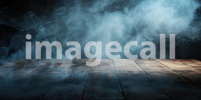 Smoke and Shadows: A Rustic Tabletop in a Mysterious Setting