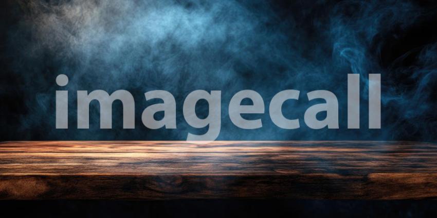 Smoke and Shadows: A Rustic Tabletop in a Mysterious Setting