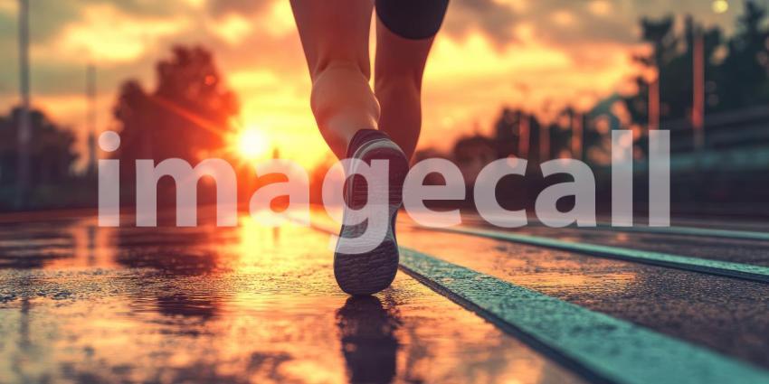 Chasing the Sun: A Runner's Silhouette Against a Vibrant Sunset