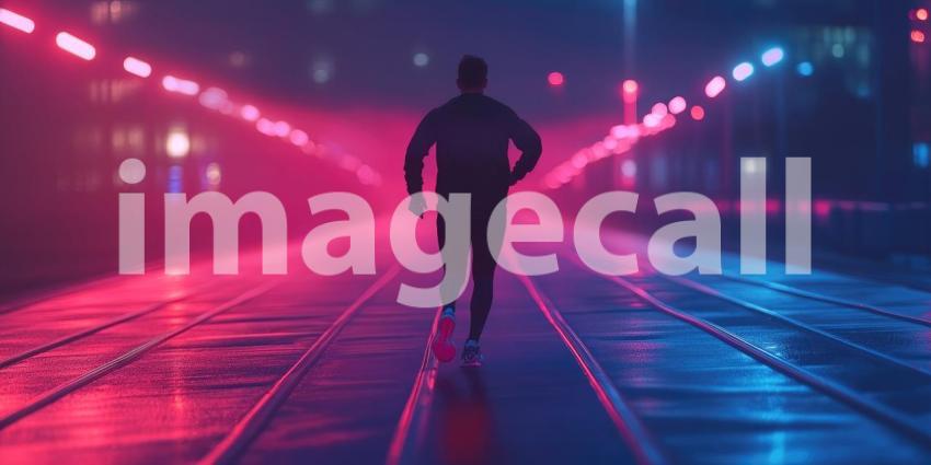 Chasing the Sun: A Runner's Silhouette Against a Vibrant Sunset