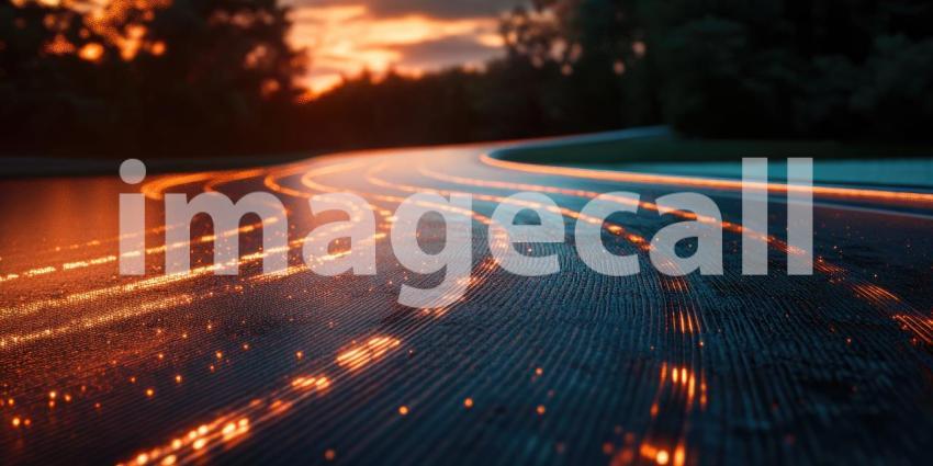 Chasing the Sun: A Runner's Silhouette Against a Vibrant Sunset