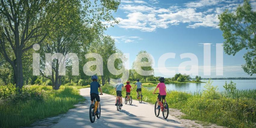 Serene Cycling Adventure by the Water on a Sunny Day