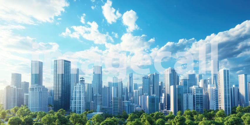 A Skyline of Dreams: A Modern Metropolis Reaching for the Sky