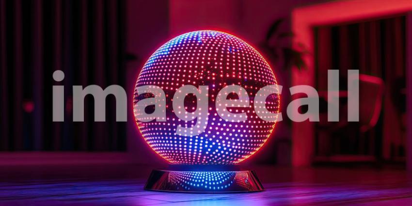 A Kaleidoscope of Light: A Dance of Disco Balls Under a Vibrant Glow