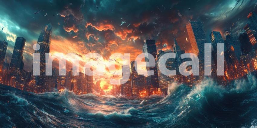 The City Submerged: A Dystopian Vision of a Flooded Metropolis