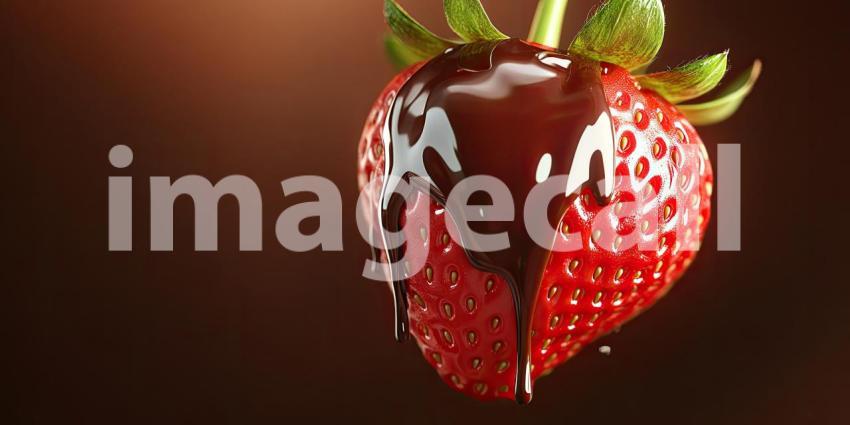 A Chocolatey Indulgence: Drizzled Strawberries in a Pool of Sweetness