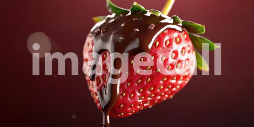 A Chocolatey Indulgence: Drizzled Strawberries in a Pool of Sweetness