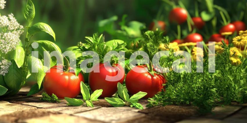 A Burst of Flavor: Fresh Herbs and Vegetables in the Sunlight