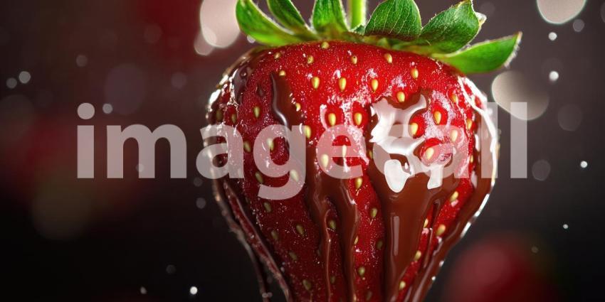 A Chocolatey Indulgence: Drizzled Strawberries in a Pool of Sweetness