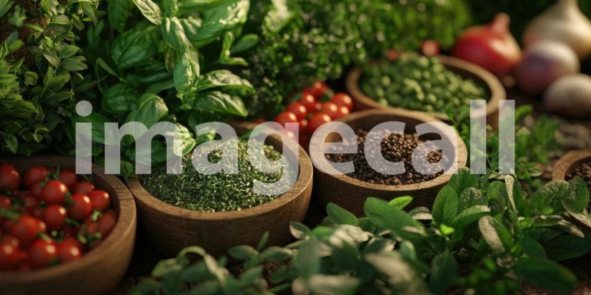 A Burst of Flavor: Fresh Herbs and Vegetables in the Sunlight