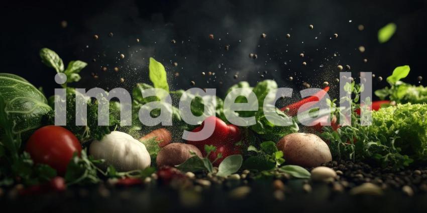 A Burst of Flavor: Fresh Herbs and Vegetables in the Sunlight