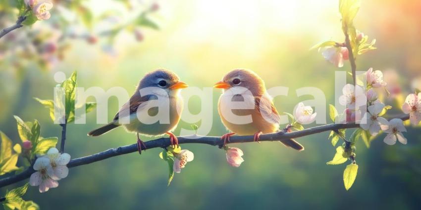 A Rainbow of Songbirds: A Vibrant Gathering on a Spring Branch