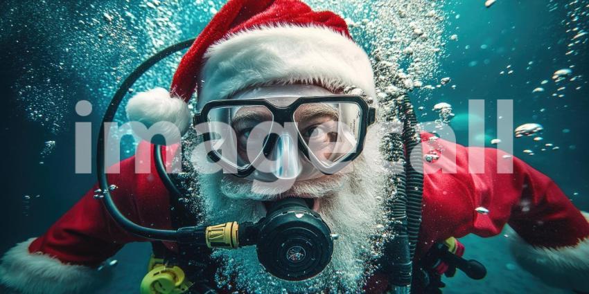 Santa Underwater Adventure: Scuba Diving in a Marine Wonderland