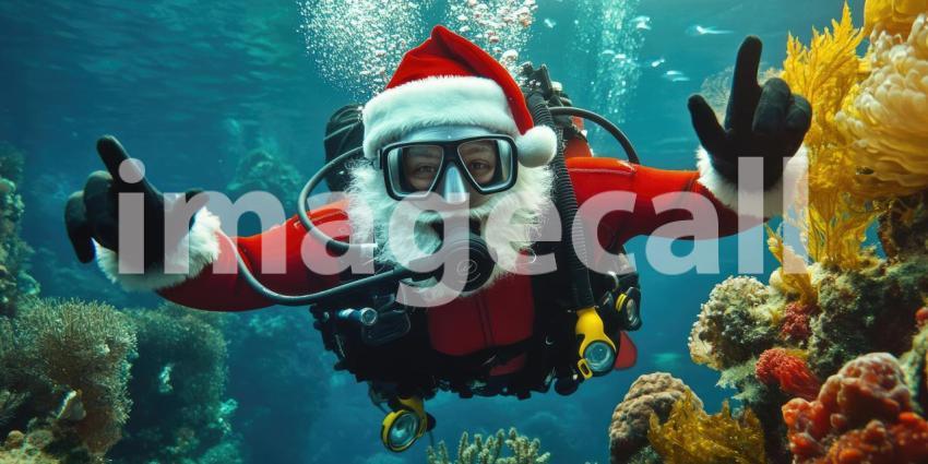 Santa Underwater Adventure: Scuba Diving in a Marine Wonderland