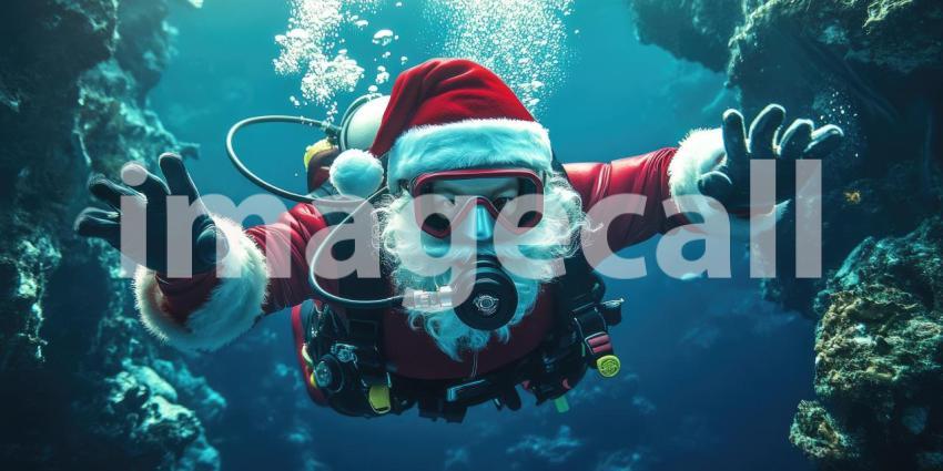 Santa Underwater Adventure: Scuba Diving in a Marine Wonderland