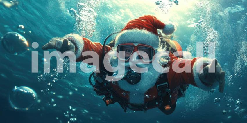 Santa Underwater Adventure: Scuba Diving in a Marine Wonderland