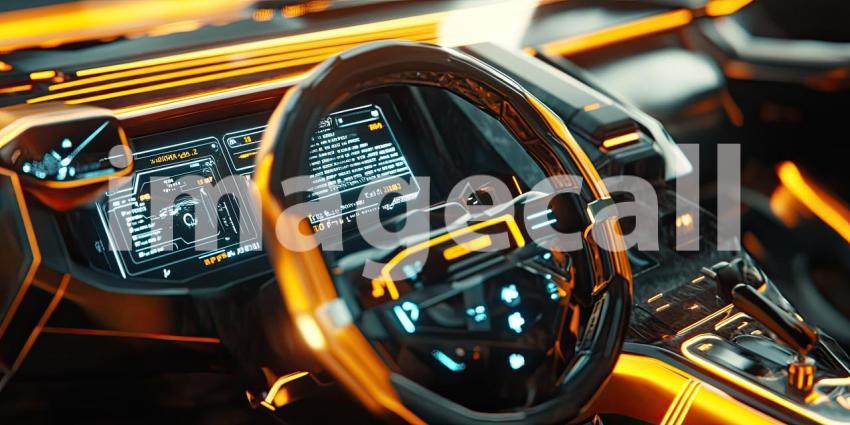 Night Drive Glow-Up: A Car Interior Illuminated with Vibrant Lights