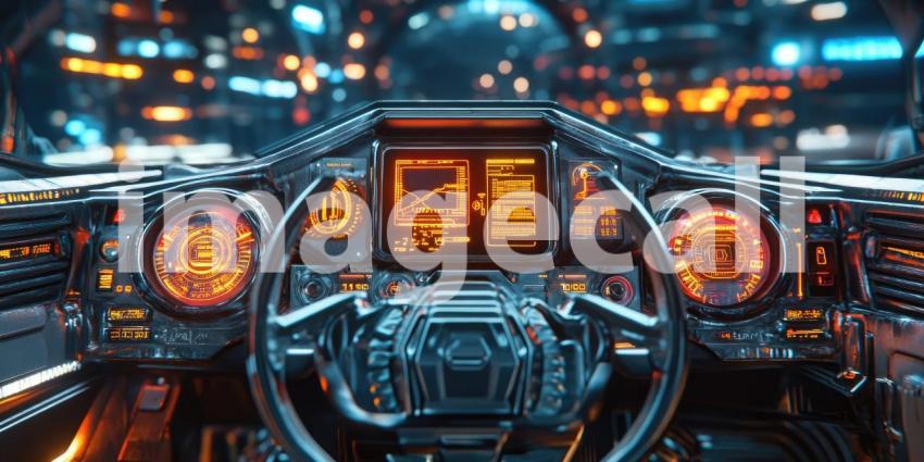 Night Drive Glow-Up: A Car Interior Illuminated with Vibrant Lights