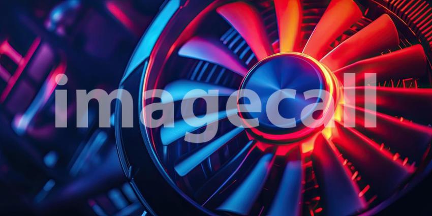 Chilled Performance: A Cooling Fan Under Neon Lights