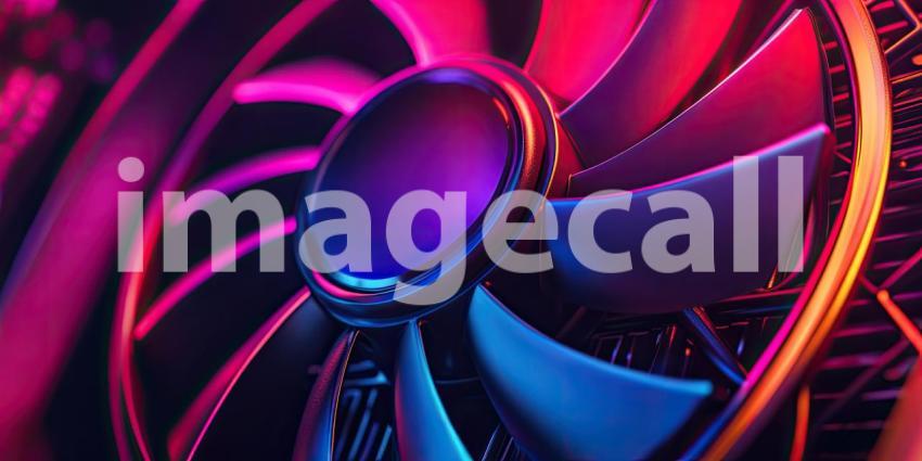 Chilled Performance: A Cooling Fan Under Neon Lights