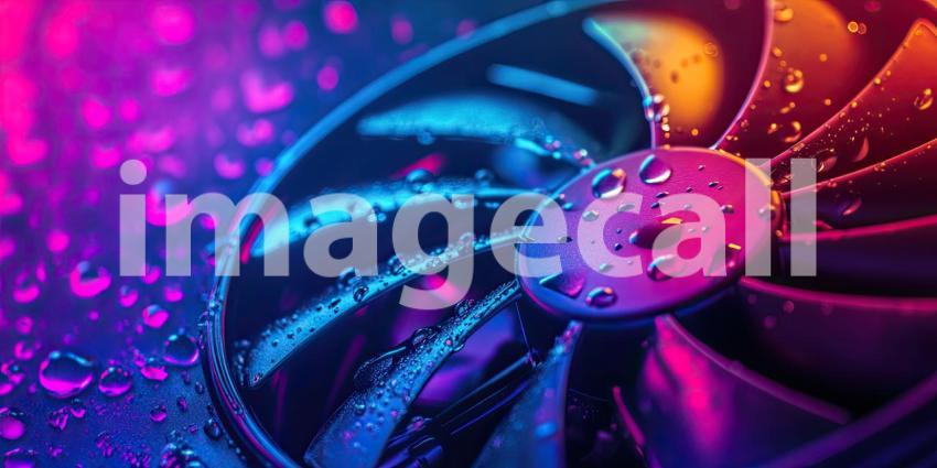 Chilled Performance: A Cooling Fan Under Neon Lights