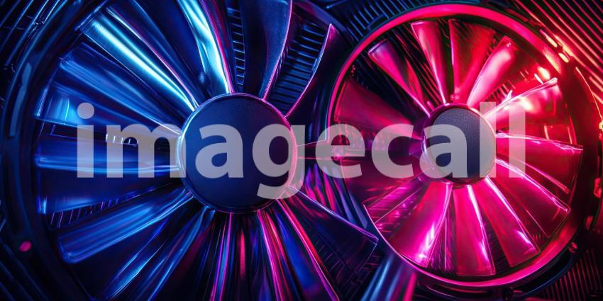 Chilled Performance: A Cooling Fan Under Neon Lights