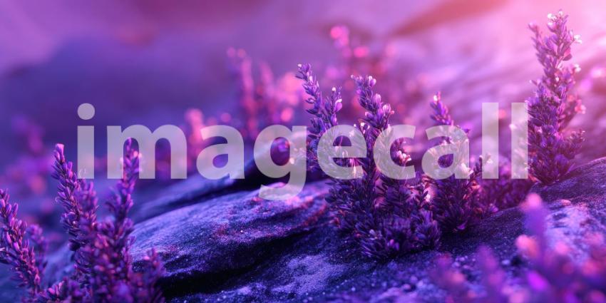 A Twilight Bloom: Lavender Silhouettes in the Setting Sun