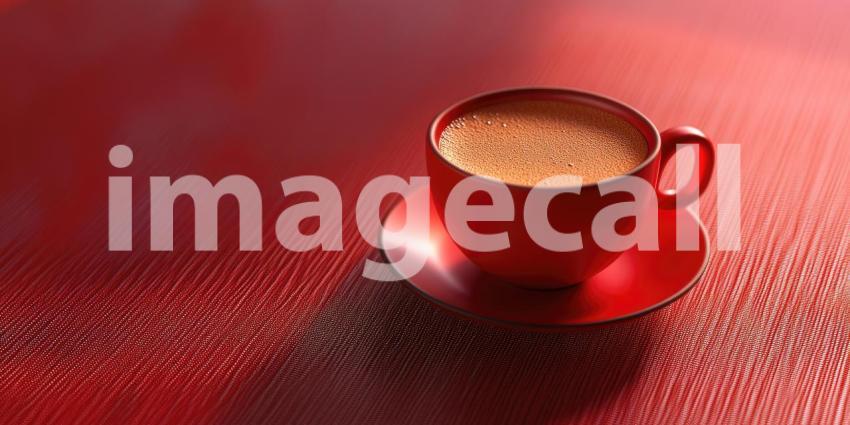 Cozy Morning Scene with a Steaming Cup of Coffee on a Wooden Table by a Window with Sunlight Streaming Through