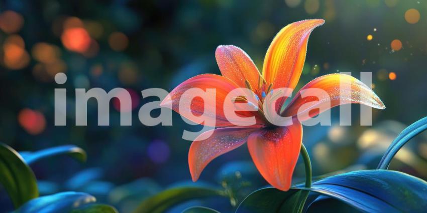 Vibrant Wildflower Meadow at Sunrise with Sunlight Filtering Through the Blossoms and Dew Drops Sparkling on the Petals