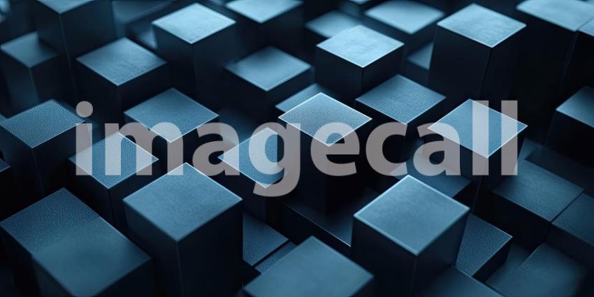 Abstract Industrial Background with a Dense Grid of Interlocking Black Cubes for Technology, Architecture, and Modern Design Concepts