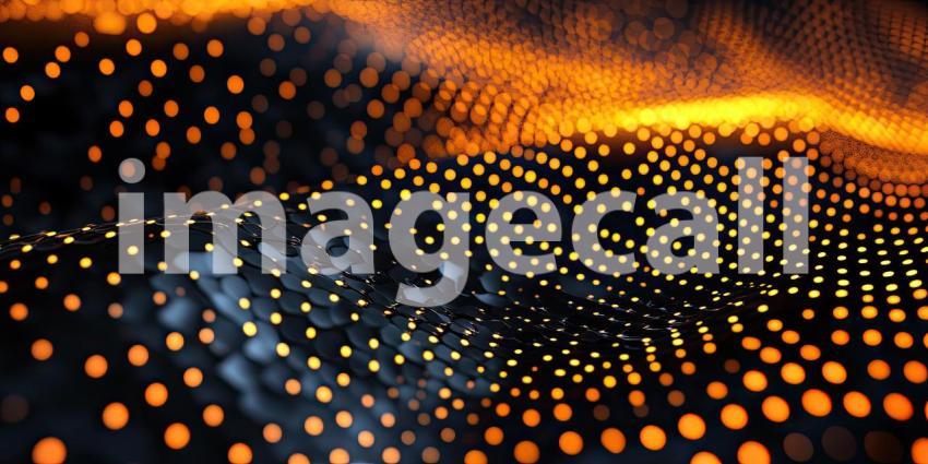 Abstract Hexagonal Grid with Glowing Orange Lights and Dark Shadows for Technology, Sci-Fi, and Modern Design Concepts